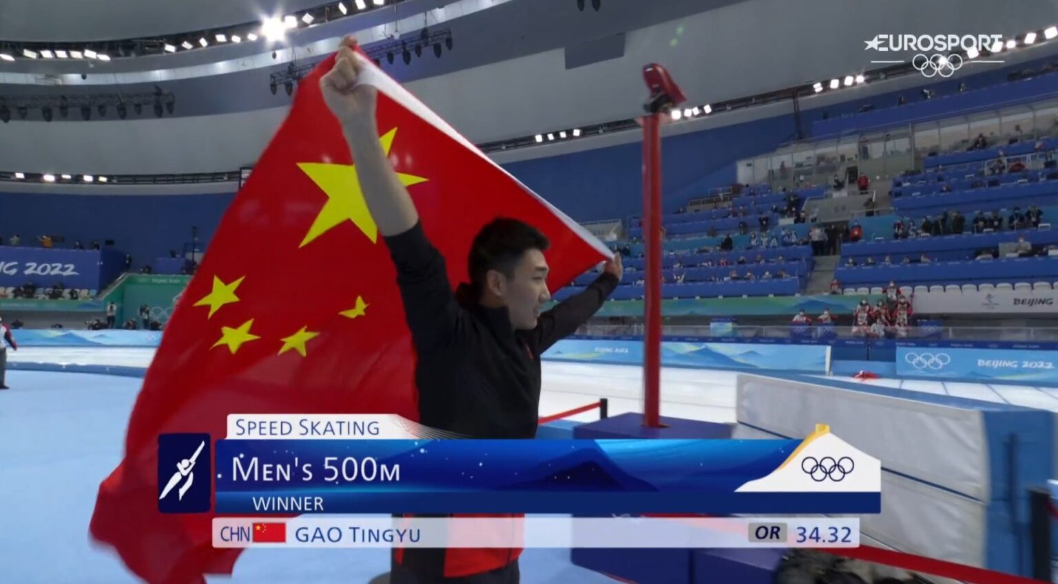 Chinês Gao Tingyu é ouro e bate recorde na patinação em Beijing 2022