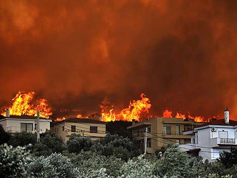 Grecia, incendios, clima, adverso