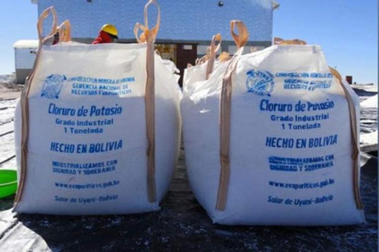 Bolivia exportaciones de cloruro de potasio