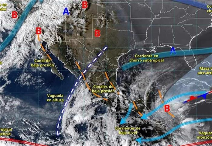 Frente fria e áreas de baixa pressão trarão chuva para o México